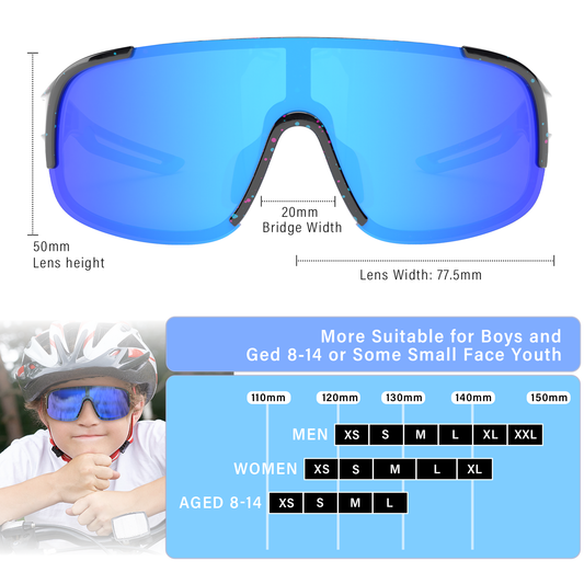 Interchangeable color lenses for Cycling Sport Sunglasses, showing multiple tint options for different weather